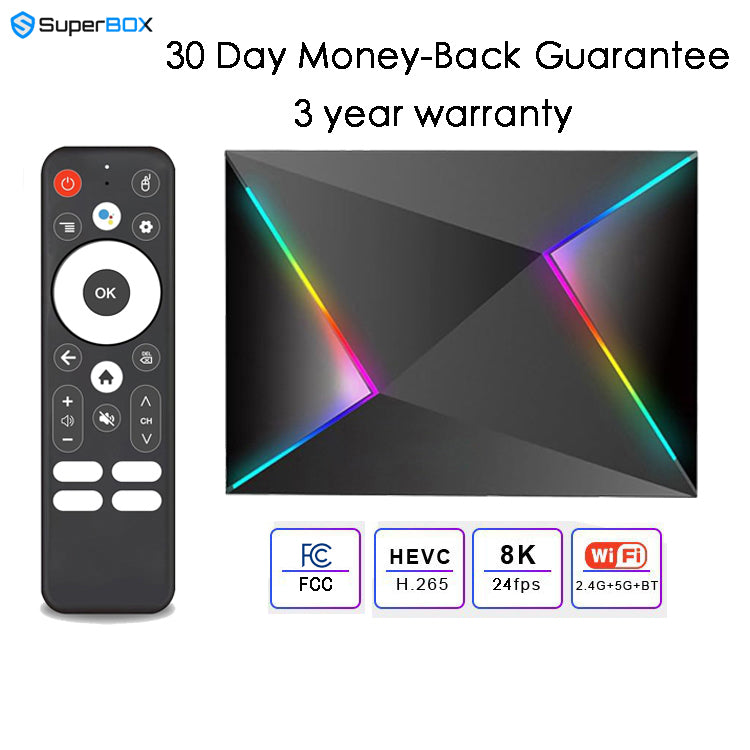 Superbox R69 plus smart TV box 8K/4k HDR-Android 14.0 30 Day Money-Back  Guarantee